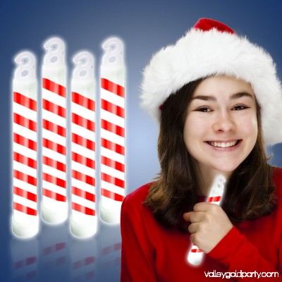 Supreme Glow Candy Cane Holiday 6 Glow Sticks, Red White, 4 Pack